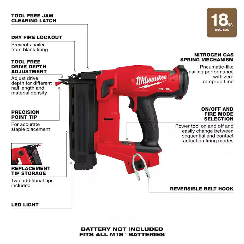 18V Lithium-Ion Cordless Combo Kit with Brad Nailer Y2110