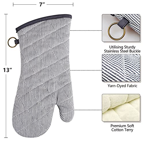 1 Pair 100% Cotton Heat Resistant Oven Mitts S454