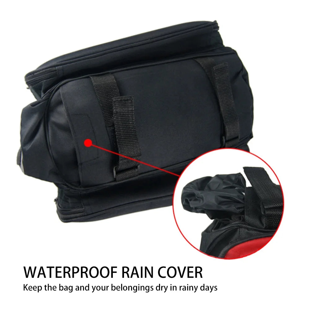 Rear Seat Bag Expandable MTB Bike Rack Bag with Rain Cover A11806