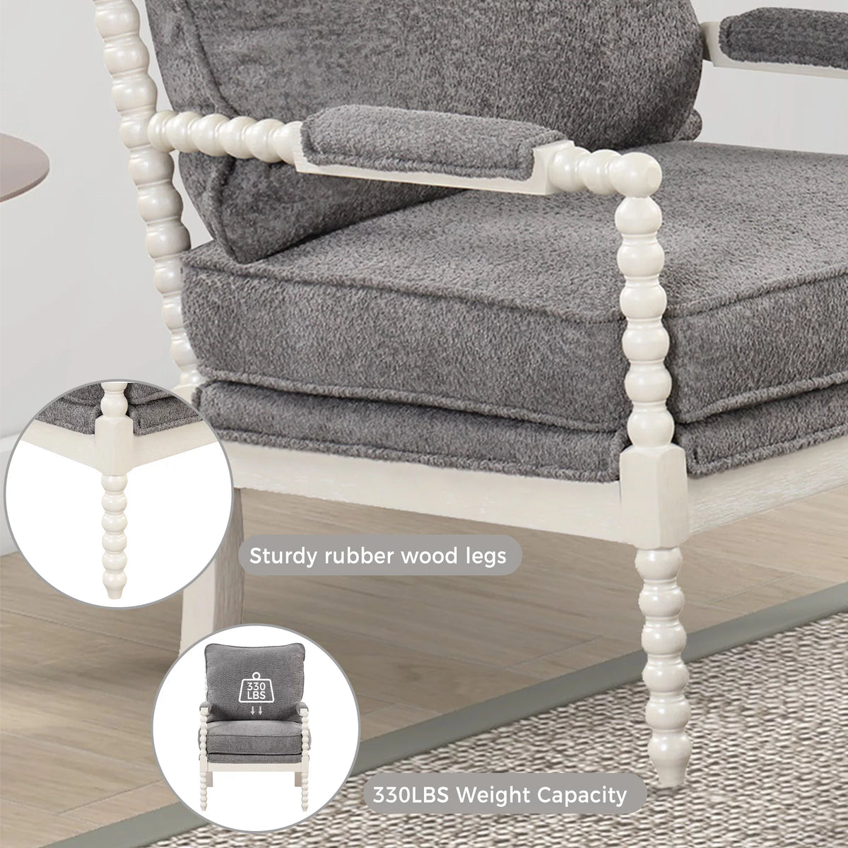 Velvet Accent Chair with Ottoman B3983
