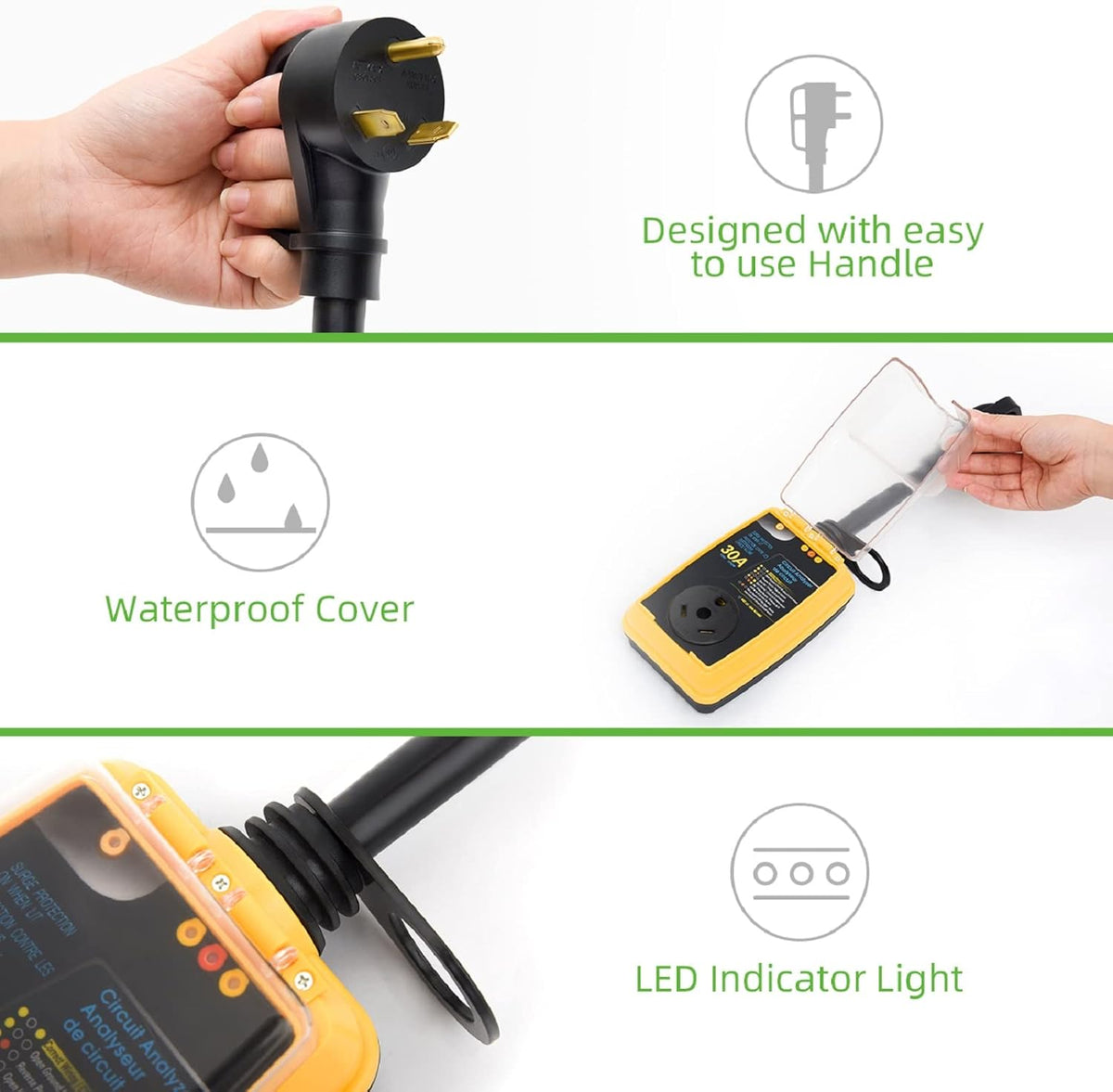 30 Amp RV Surge Protector with Waterproof Cover R4031
