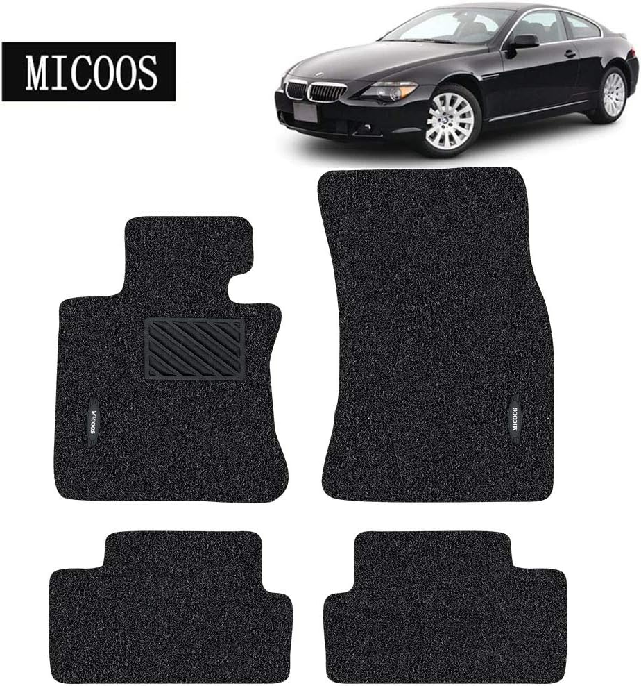 Compatible with Car Floor Mat Carpet for BMW 6 Series (2003-2010) E63, E64 ,Convertible&Coupe, All Weather Heavy Duty Floor Mat Set Waterproof Stain-Resistant (Black) U141060