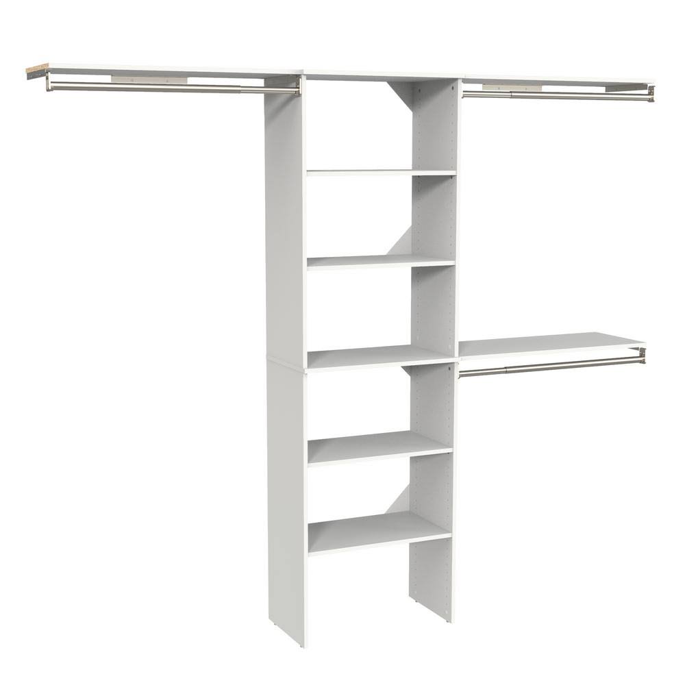 White Basic Wood Closet System Kit E558