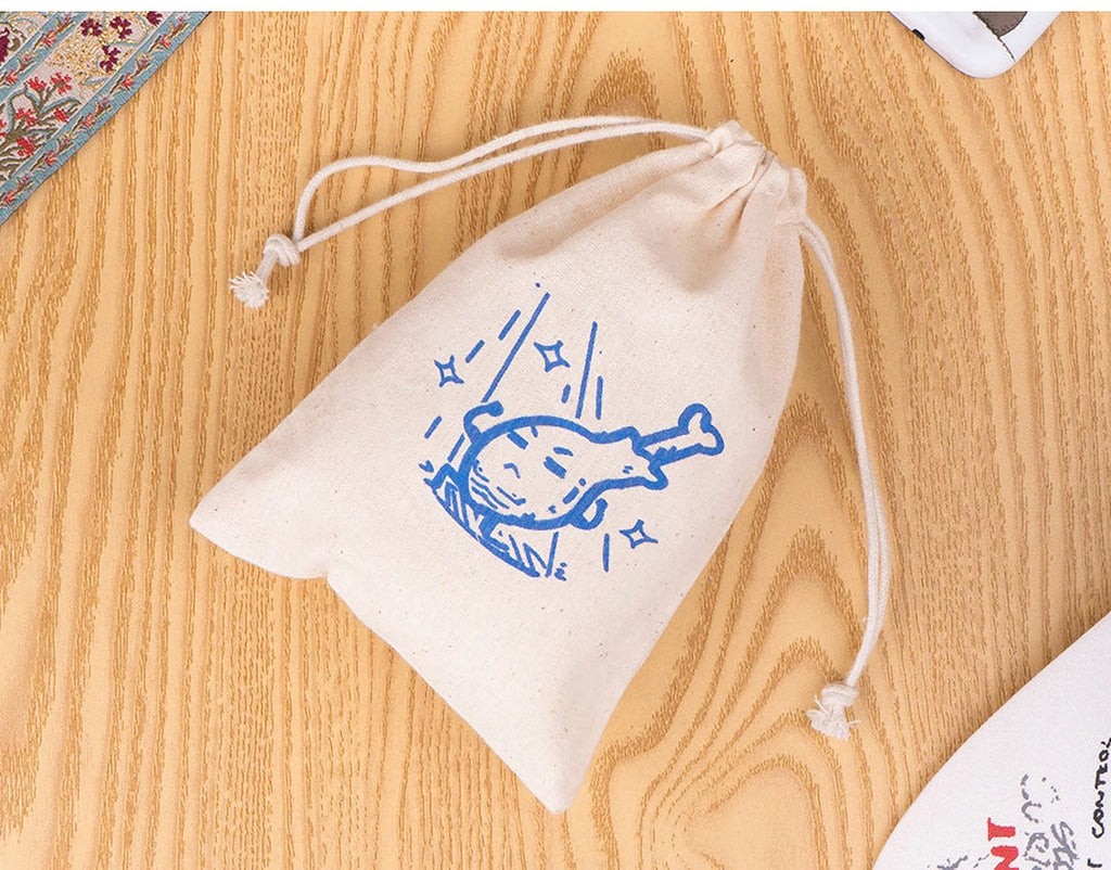 10 Pcs Cotton Drawstring Muslin Bags Off White 6" x 8.2" P87351