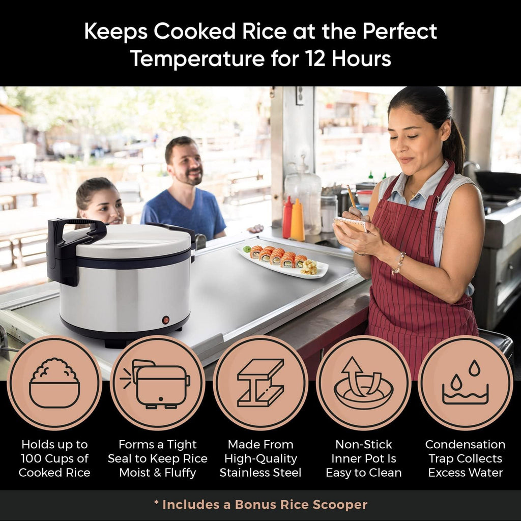 Large Capacity Stainless Steel 100 Cup Rice Warmer O7728