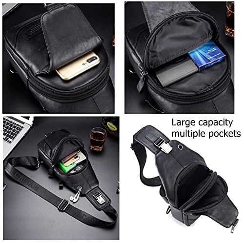 Genuine Leather Sling Crossbody Bag P93219
