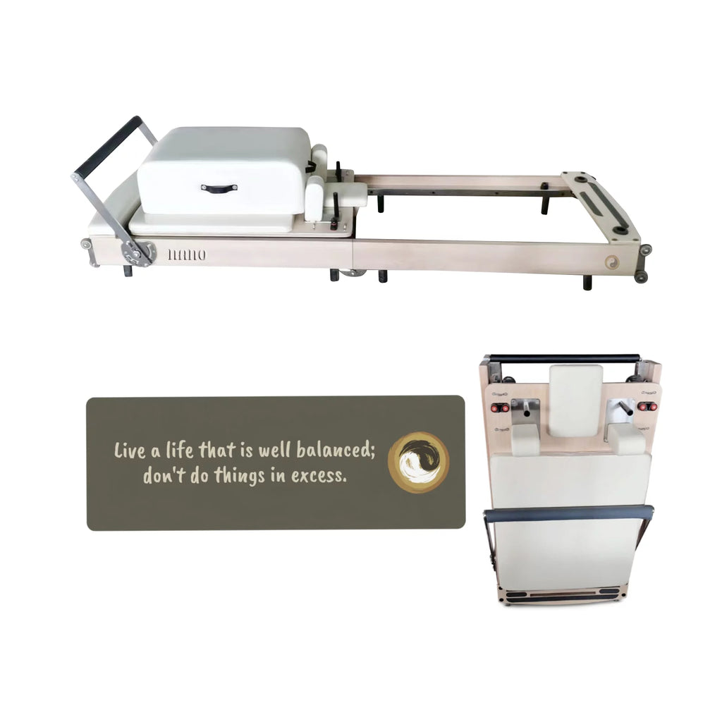 White Cherry Wood Pilates Reformer Z370