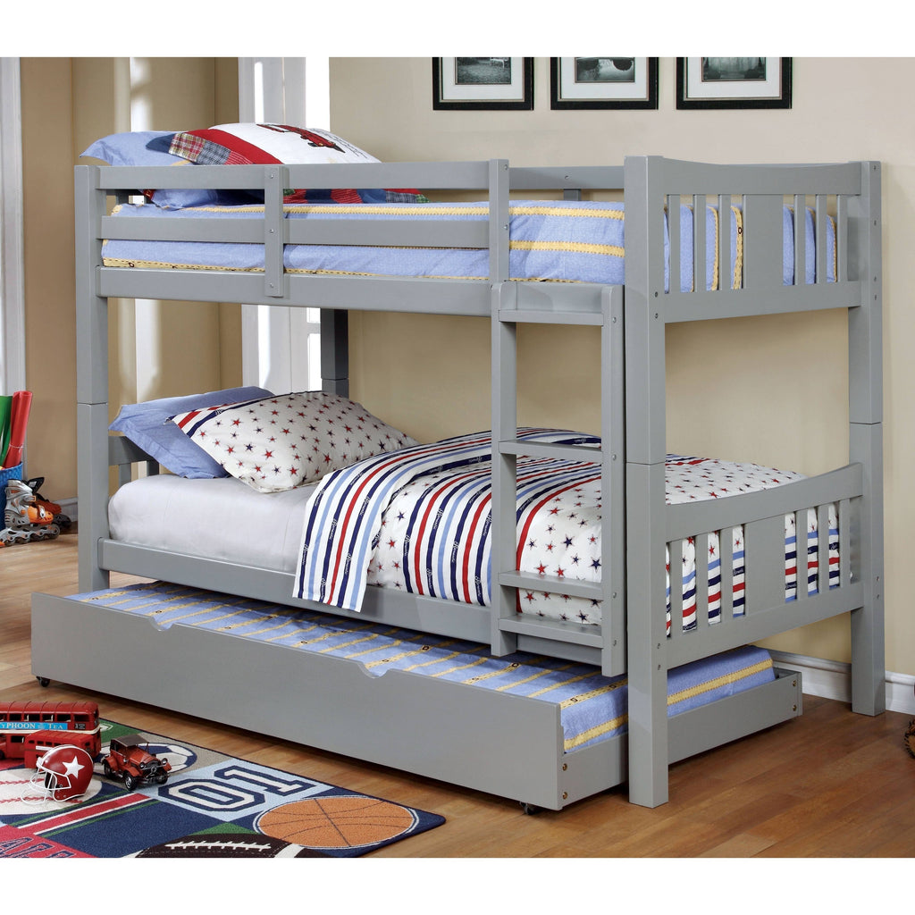 Twin Over Twin Bunk Bed Walnut A8340