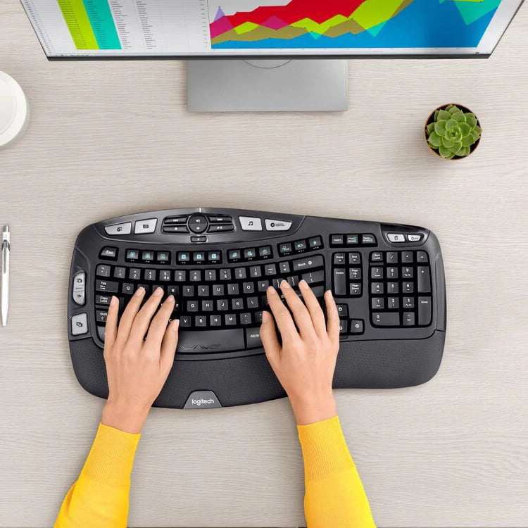 Wireless Keyboard and Mouse Combo, Full-Size, Black S936540