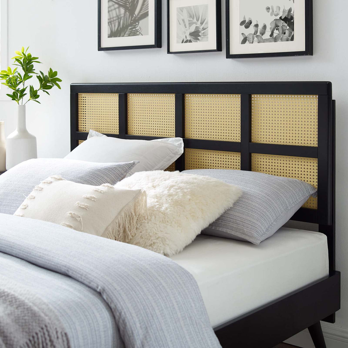 Black Wood Queen Size Headboard S5717