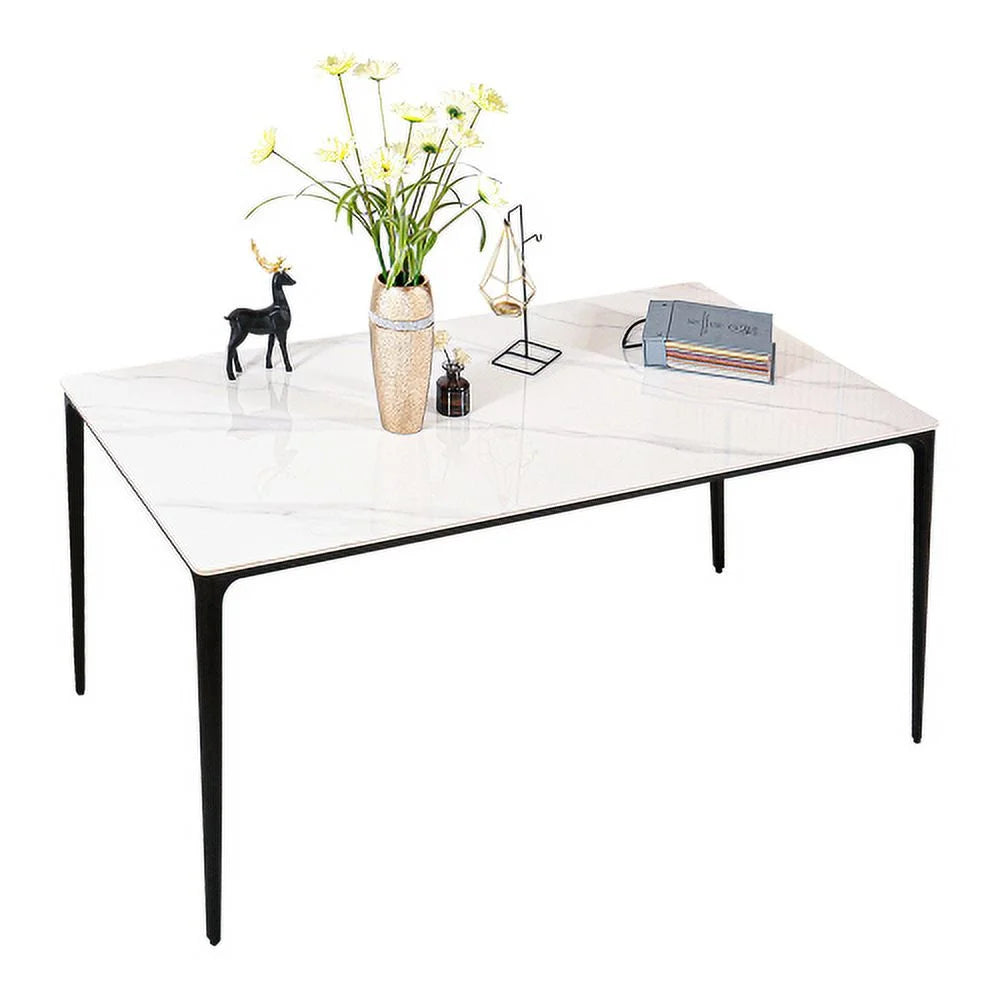 White 63 inch Sintered Stone Dining Table S497