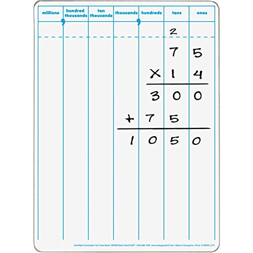 Multi-Digit Computation Two-Sided Dry Erase Board Set, 12” by 9” (Set of 6) P223