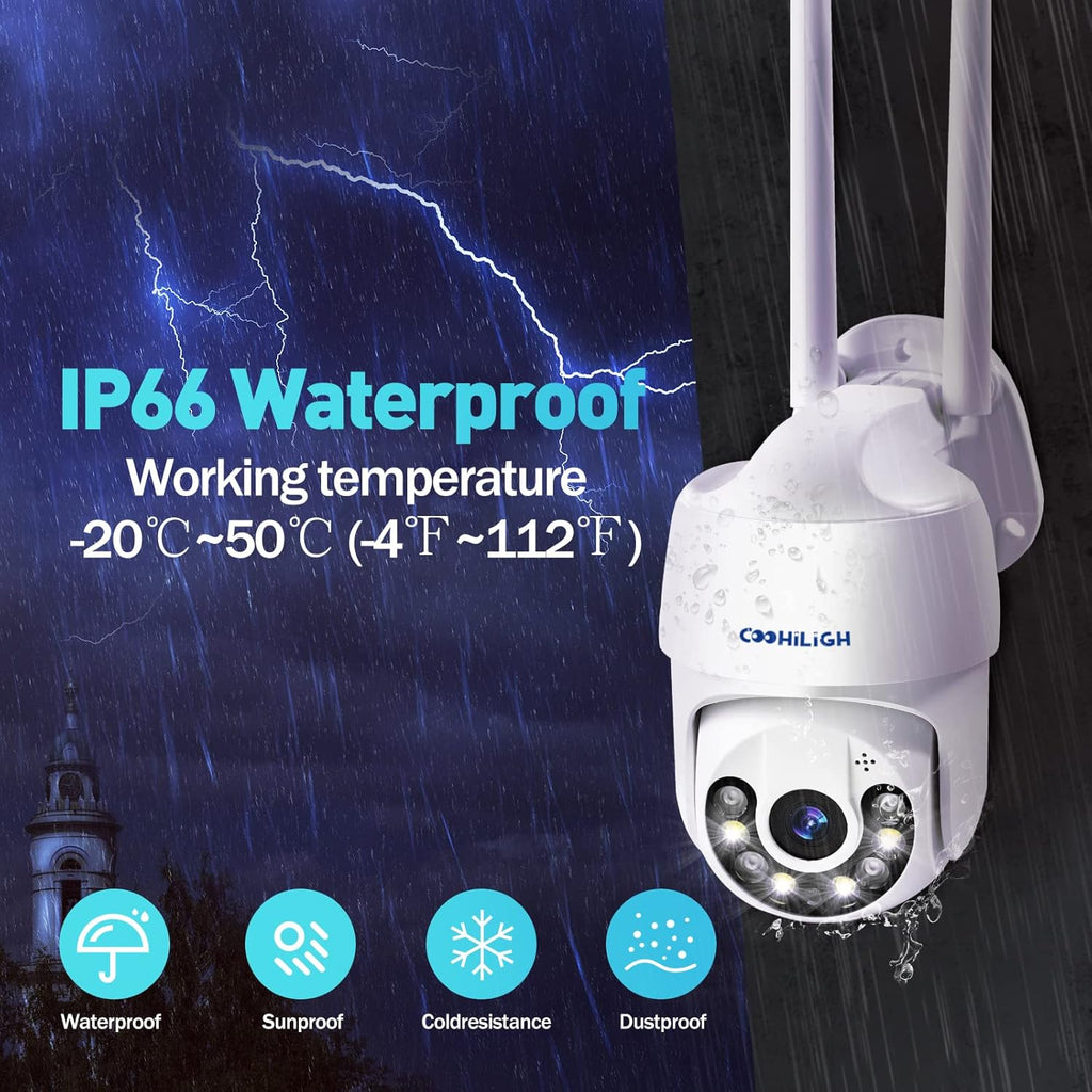 2K 4MP WiFi Security Cameras Outdoor with NVR 360° Pan/Tilt 4X Zoom E8608