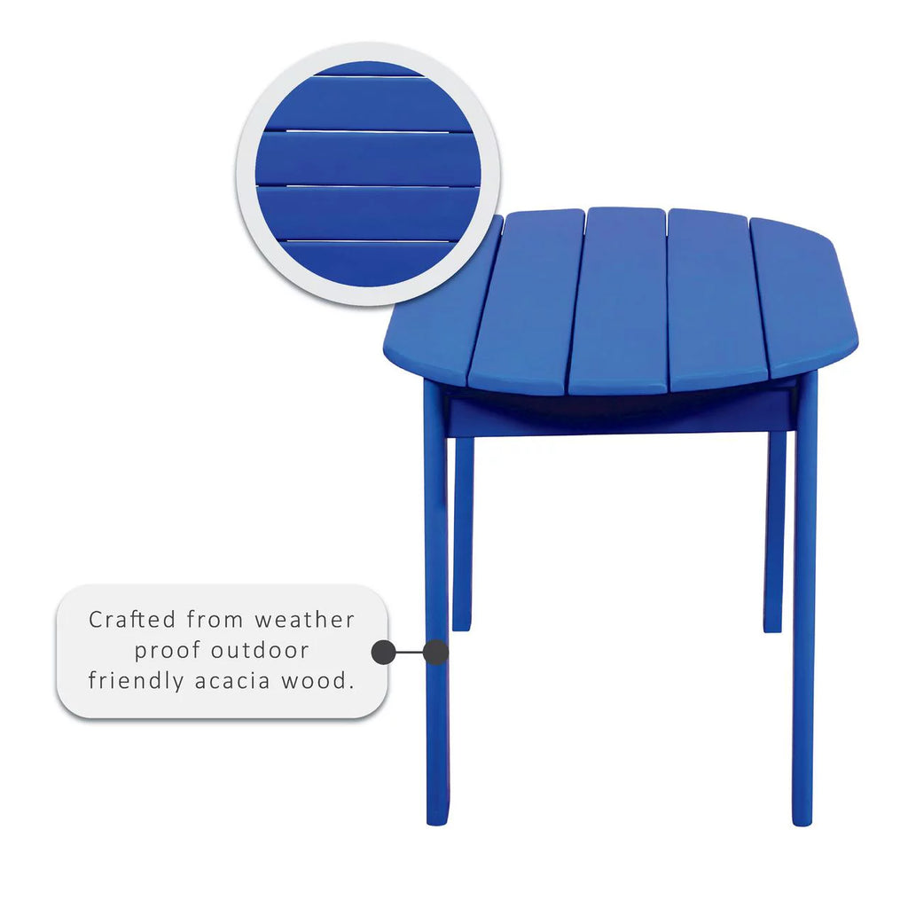 Blue Mid-Century Oval Coffee Table C2111