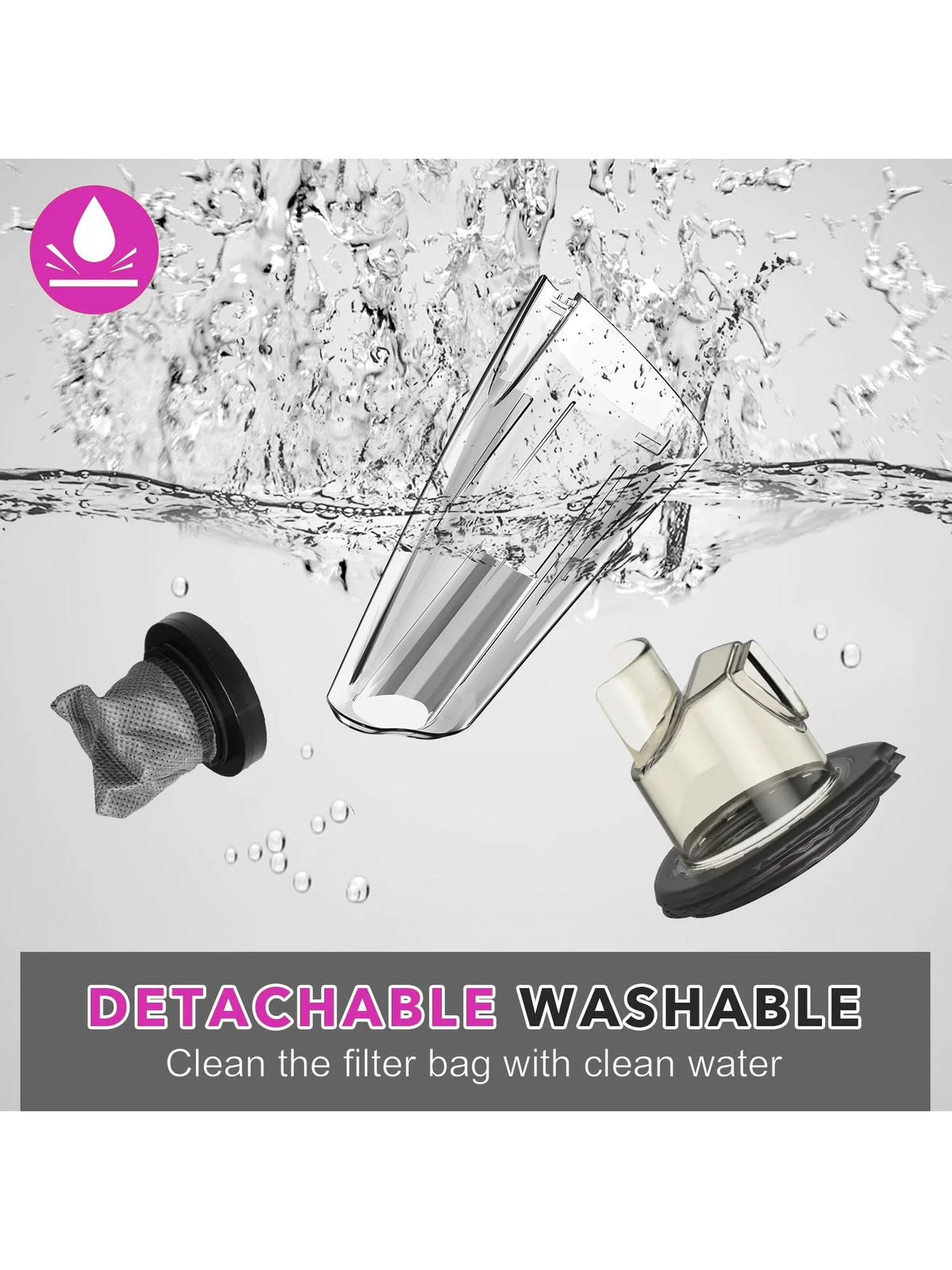 Cordless Handheld Mini Vacuum 8500 PA Washable Filters Wet Dry Y261