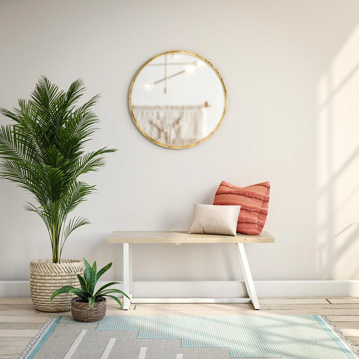 White Entryway Bench O543