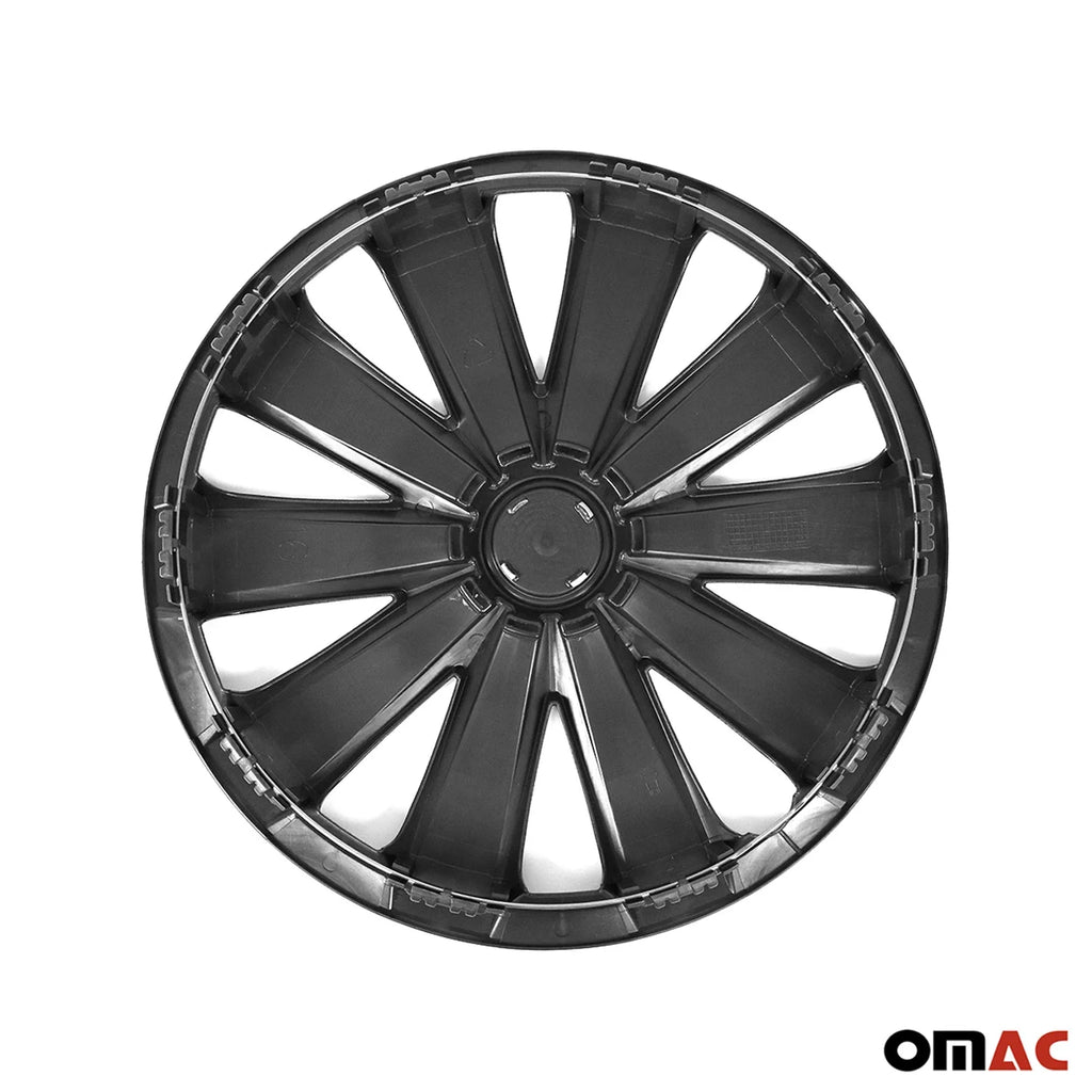 16 Wheel Covers Hubcaps 4Pcs Black N577