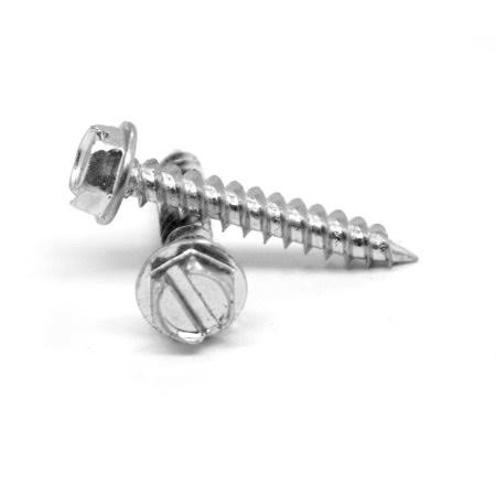 10-16 x 3/4 Slotted Hex Washer Head Type AB Stainless Steel 18-8 Sheet Metal Screw Pk 2000 N8230