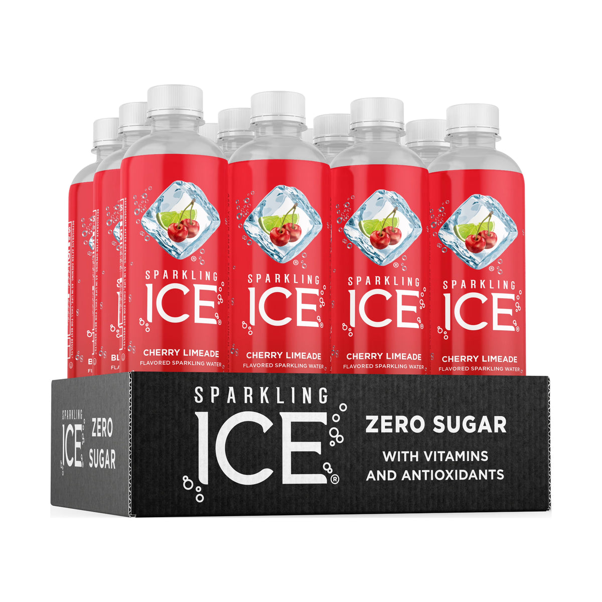 Cherry Limeade Sparkling Water 17 Fl Oz, Pack of 12 M844533