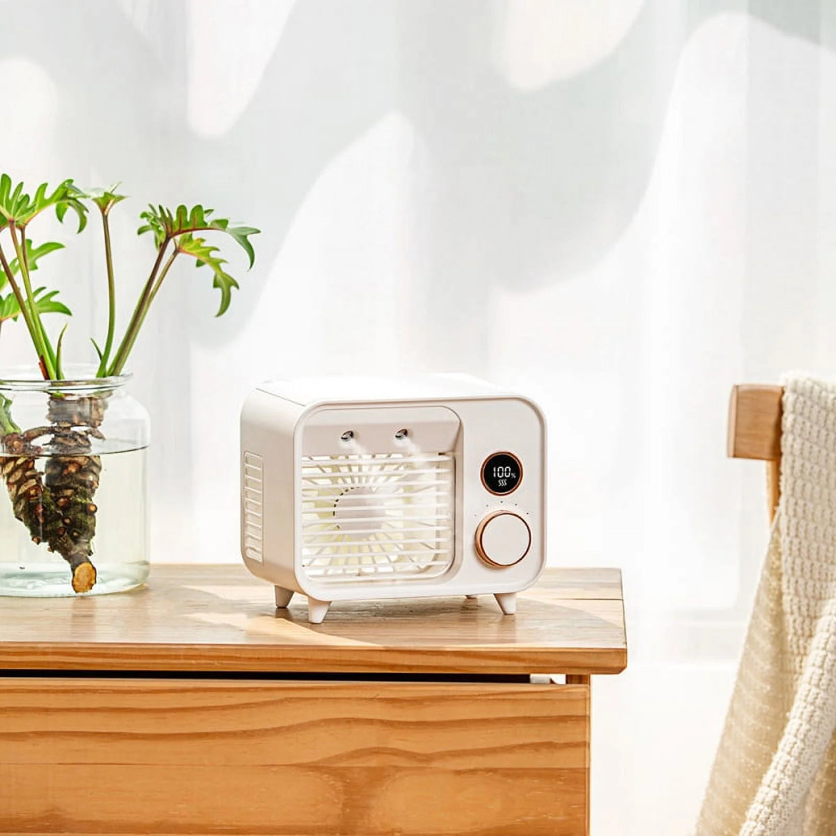 Mini Air Cooler with Adjustable Desktop Fan and USB Port M89698