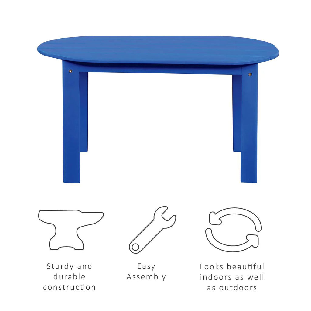 Blue Mid-Century Oval Coffee Table C2111
