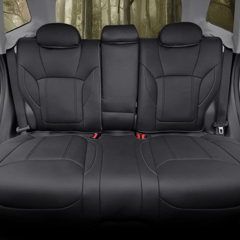 Faux Leather Car Seat Covers Full Set Black A190881