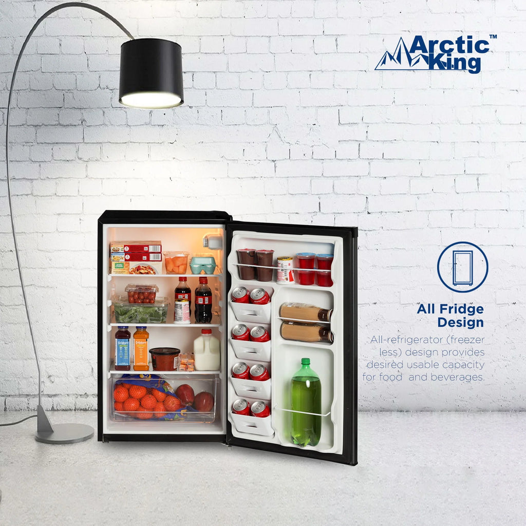 4.4 Cu ft Mini Fridge, Black Stainless Steel Look Q398