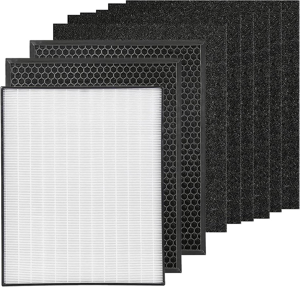 Replacement Filter Kit for Air Purifier, 1 True HEPA Filter, 2 Carbon Filters, 6 Pre-Filters N44604