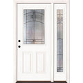 50.5 in. x 81.625 in. 1/2 Lite Unfinished Smooth Right-Hand Fiberglass Prehung Front Door R916518