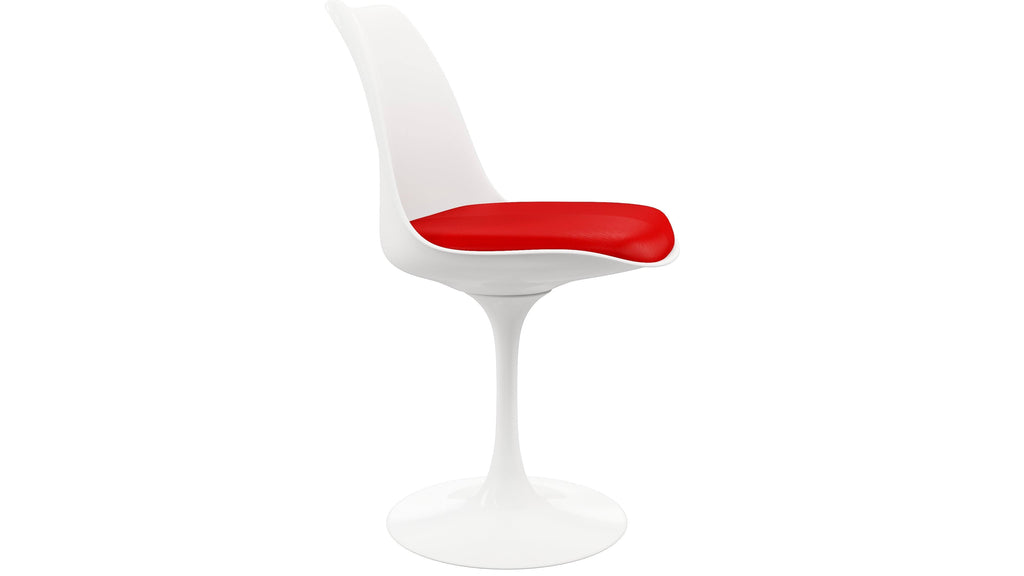 Red Faux Leather Tulip Side Chair Set of 4 V338