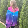 Cooling Shawl Blue to Purple Ombre L Q791