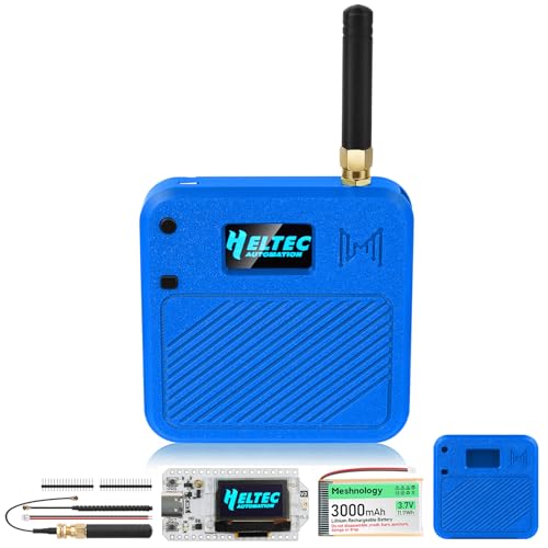 2 Pack ESP32 LoRa V3 Development Board with 915MHz Antennas + 3000mAh Battery + Meshtastic Case, ESP32-S3 SX1262 Integrated WiFi Bluetooth OLED Display for Arduino LoRaWAN IOT (Blue) R91898