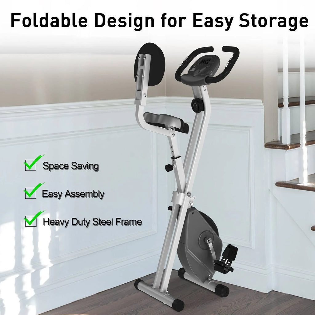 Foldable Upright Bike with LCD Screen Grey X48178