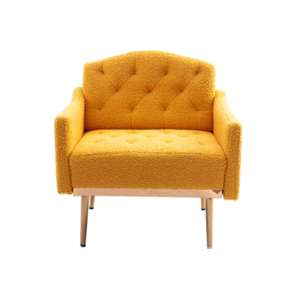 Camel Mustard Teddy Accent Chair with Metal Feet K301338