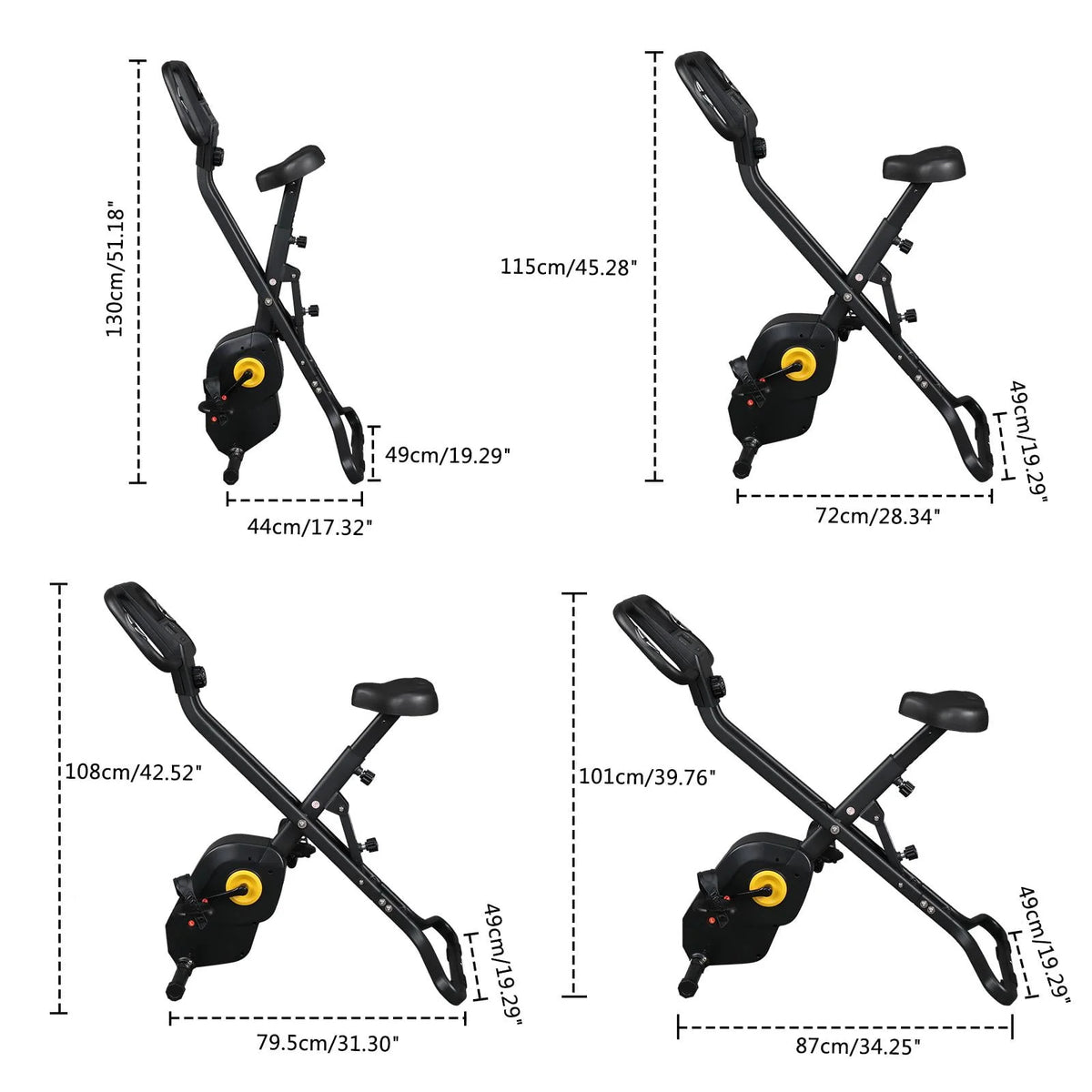 Adjustable Folding Stationary Exercise Bike P493351