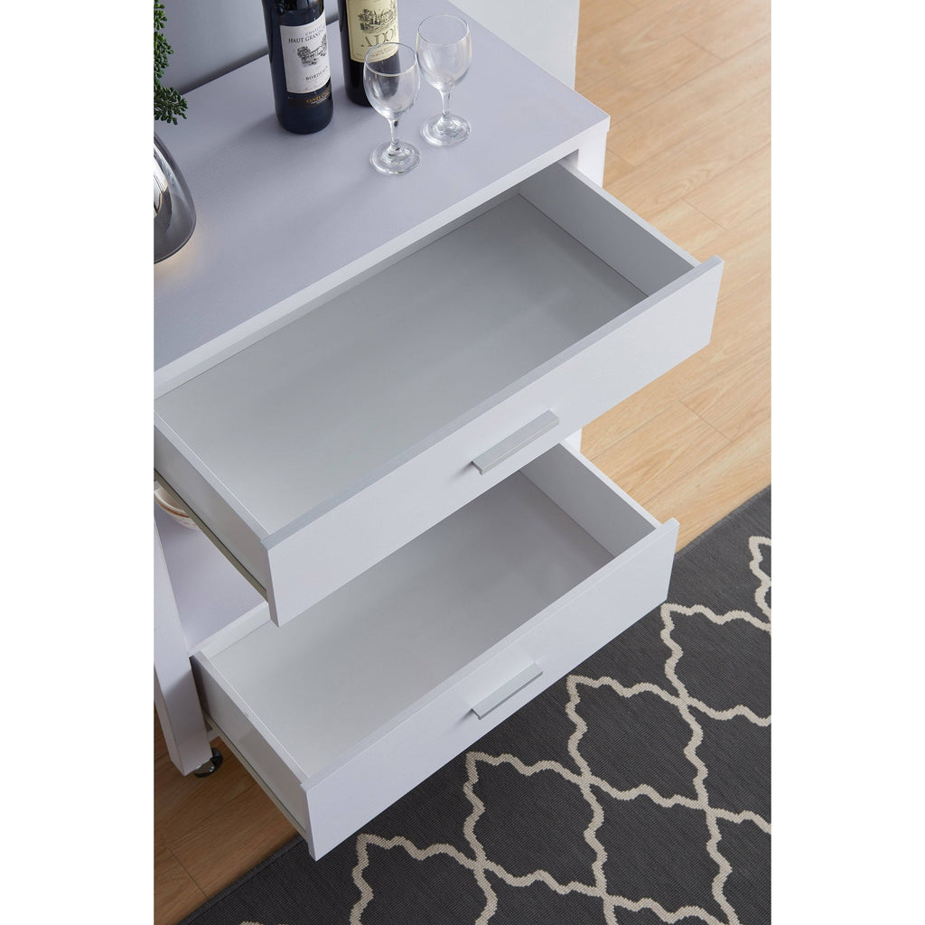 White 2-Drawer Serving Cart N3443