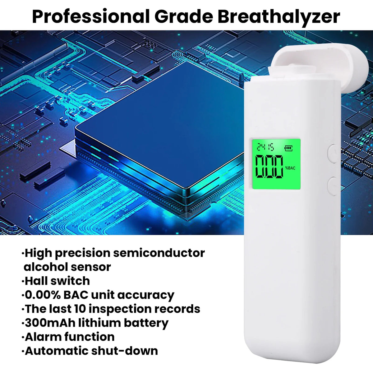 Portable Breathalyzer with LCD Display B310