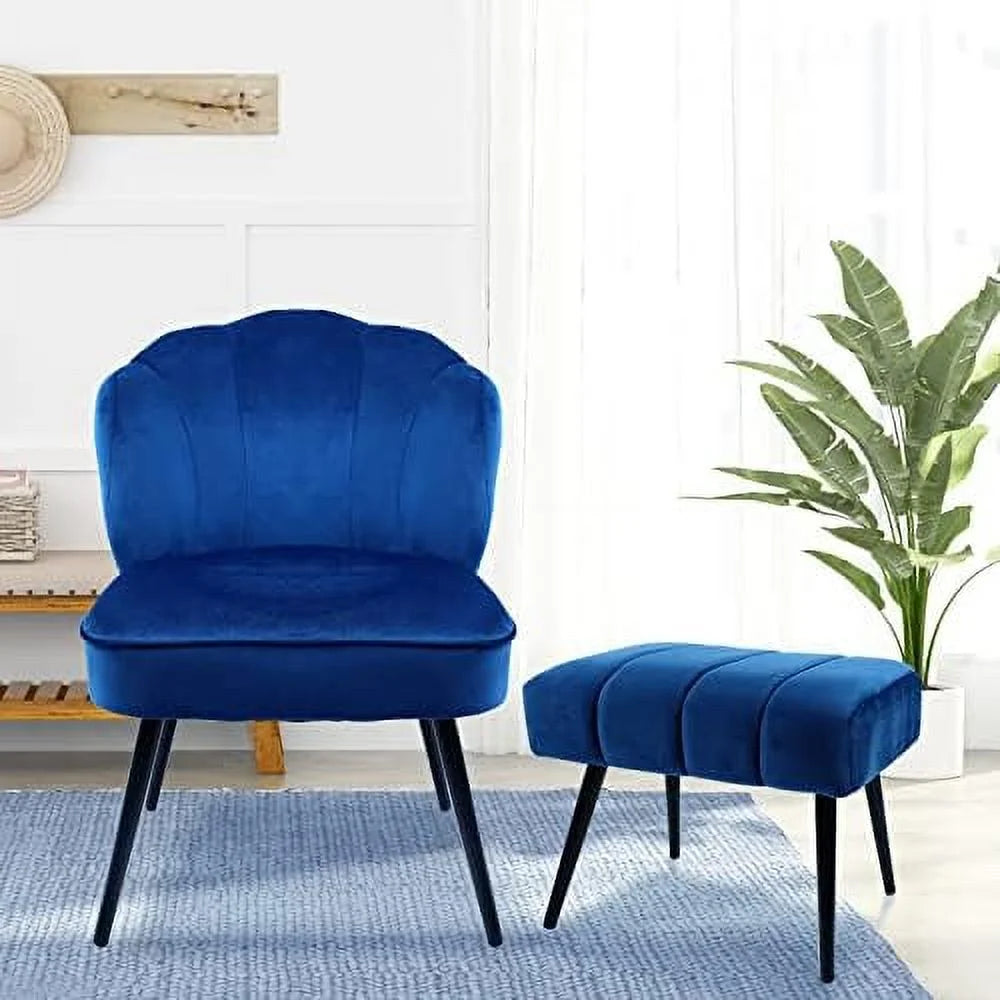 Velvet Accent Chair Set of 2 with Metal Legs N5848