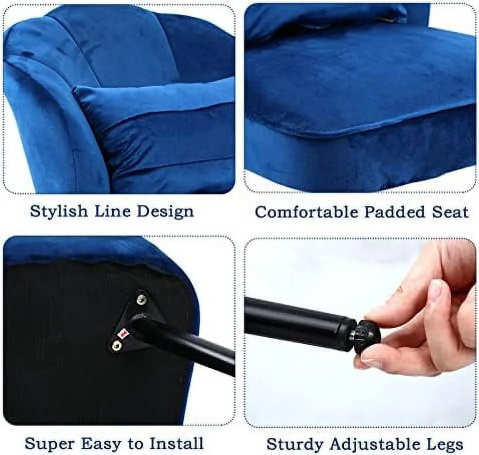 Velvet Accent Chair Set of 2 with Metal Legs N5848