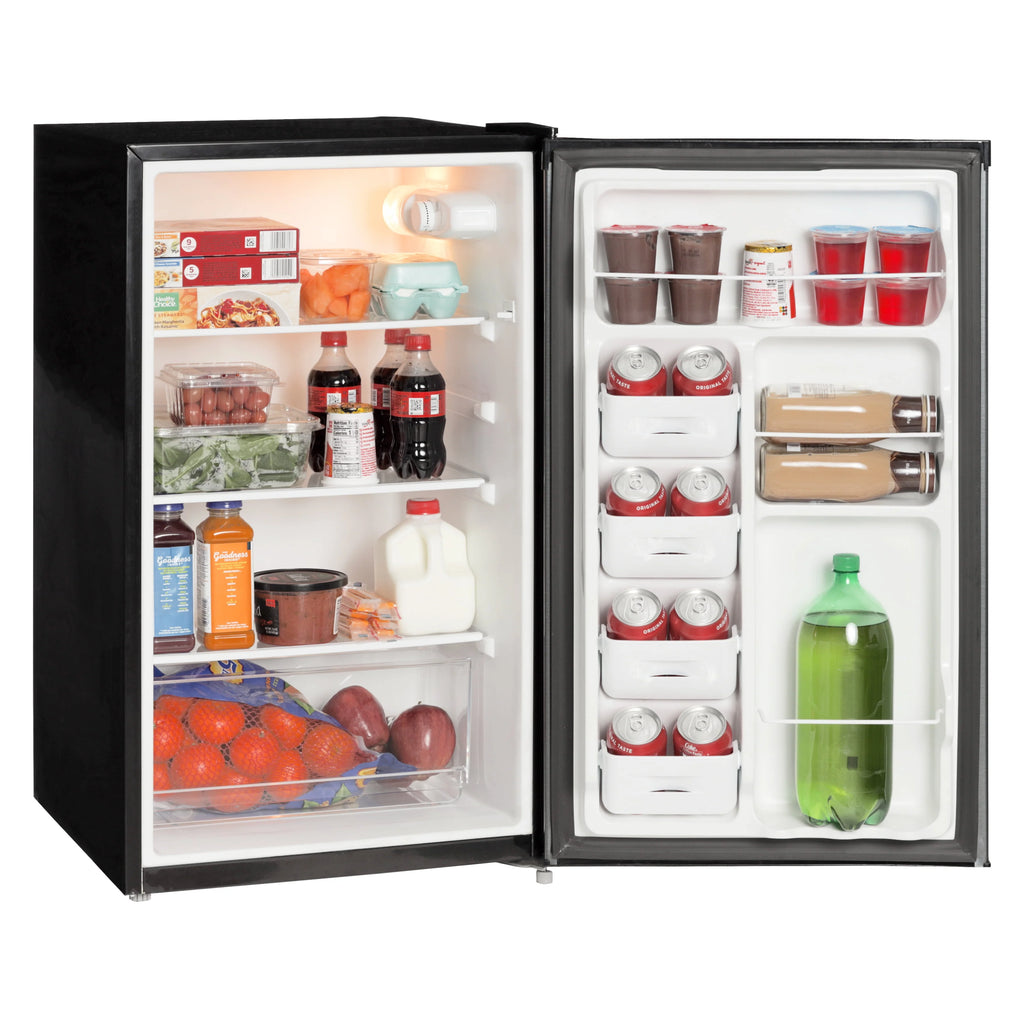 4.4 Cu ft Mini Fridge, Black Stainless Steel Look Q398
