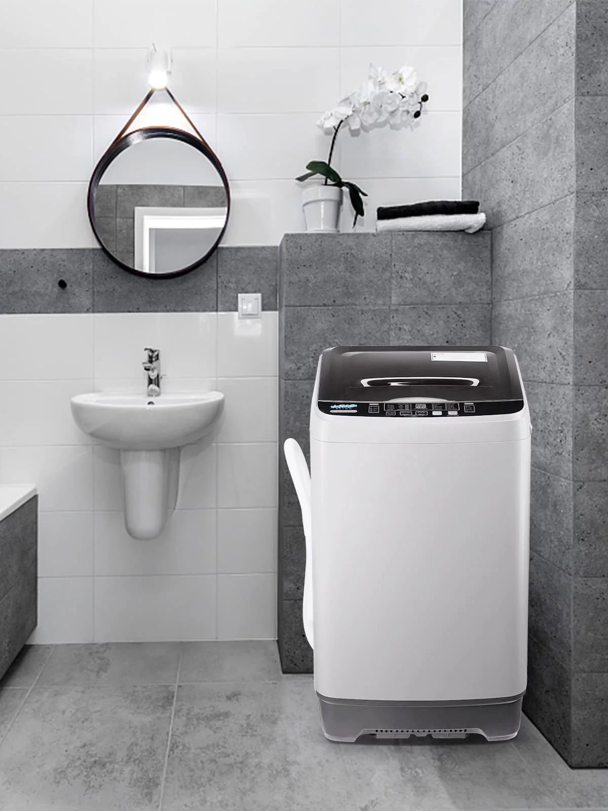 17.6lbs Capacity 1.9 Cu.ft Grey Portable Washing Machine G6006