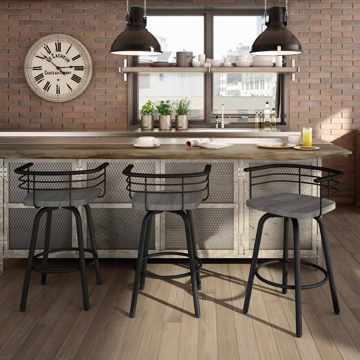 Black Swivel Counter Stool H721737