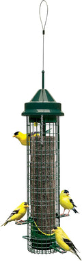 Squirrel-proof Finch Bird Feeder with 4 Metal Perches & 8 Feeding Ports, 2.4-pound Thistle Seed Capacity, Pack of 2 I4887