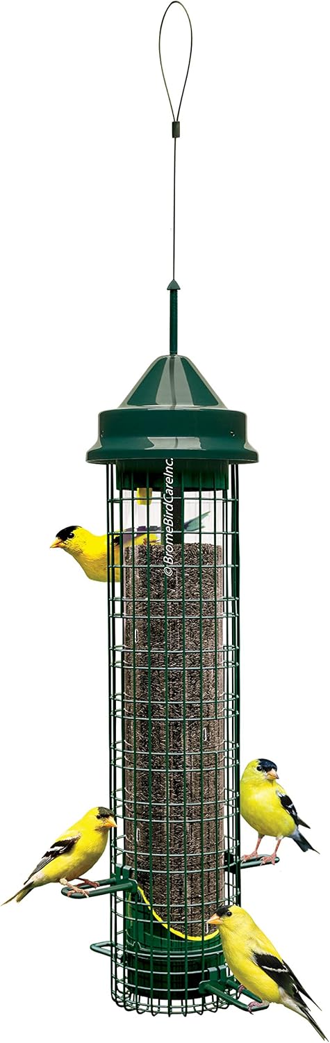 Squirrel-proof Finch Bird Feeder with 4 Metal Perches & 8 Feeding Ports, 2.4-pound Thistle Seed Capacity, Pack of 2 I4887