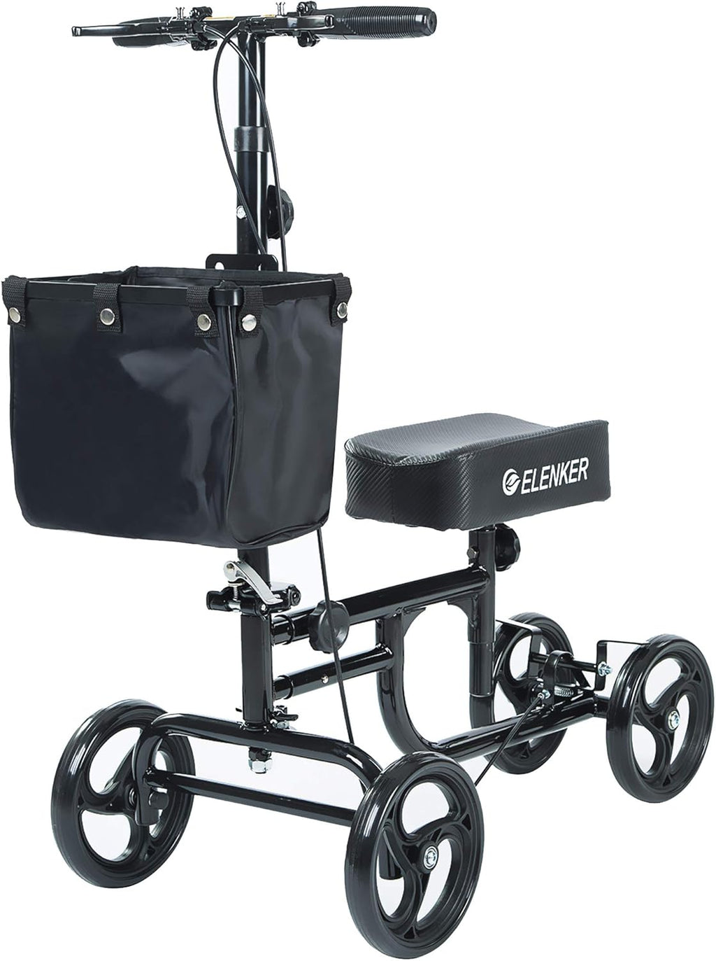 Black Steerable Knee Walker Medical Scooter B855