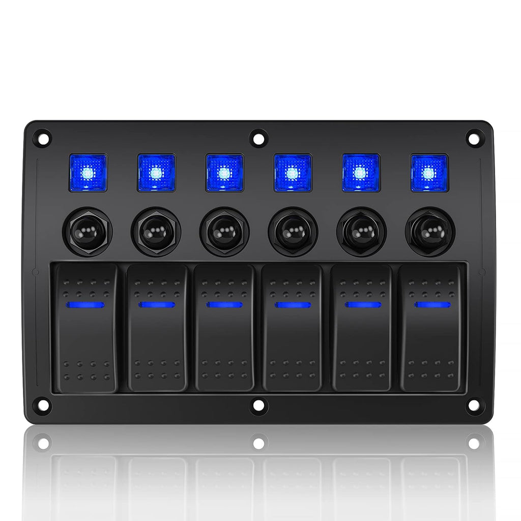 8 Gang Marine Rocker Switch Panel Waterproof 12-24V C78990