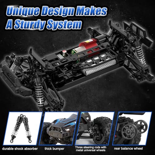 All Terrain RC Car, 50 KPH High Speed 4WD RC Truck with 60 Mins Runtime Q554