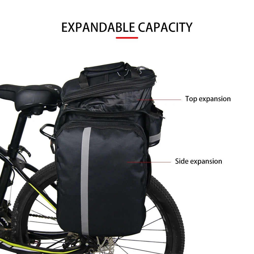 Rear Seat Bag Expandable MTB Bike Rack Bag with Rain Cover A11806