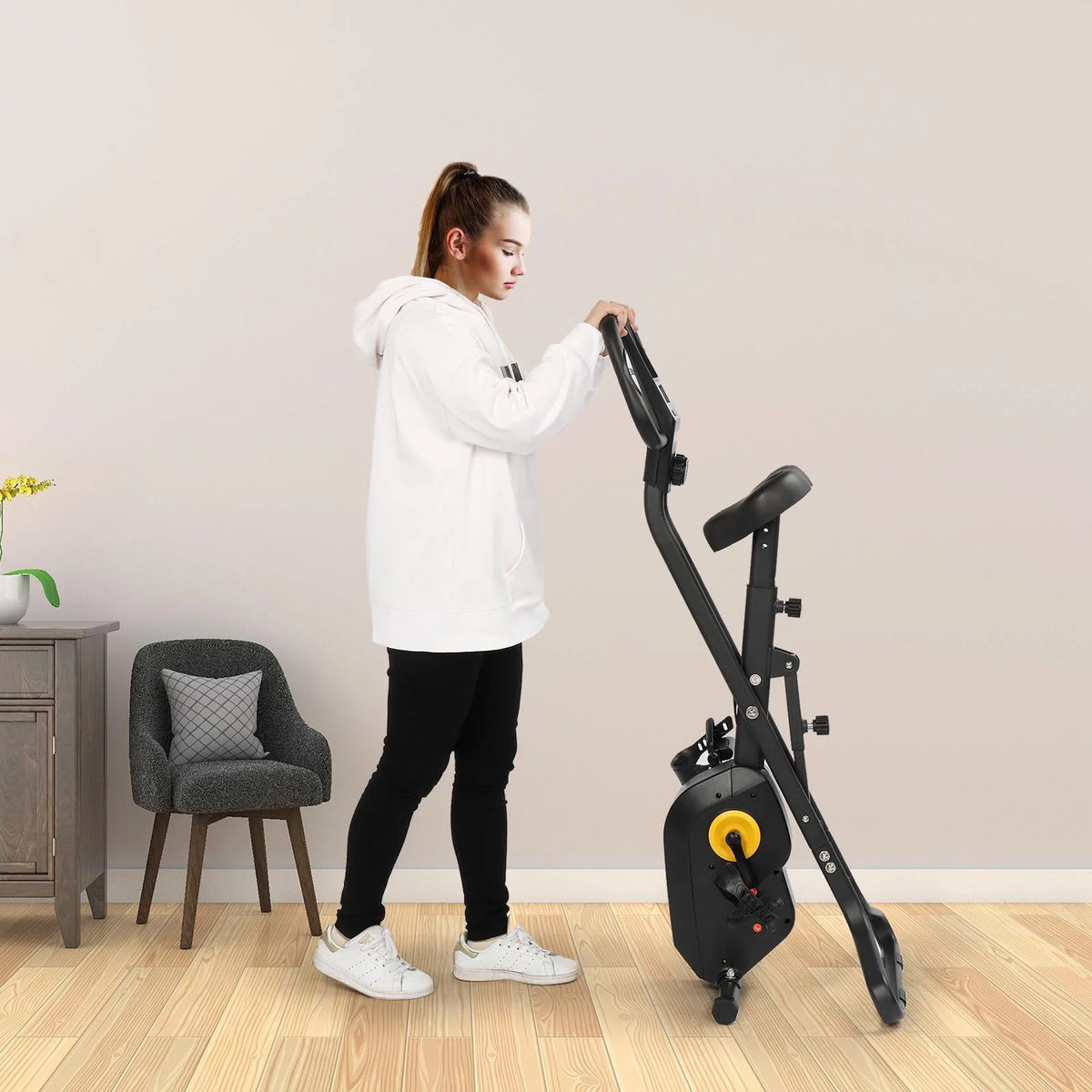 Adjustable Folding Stationary Exercise Bike P493351