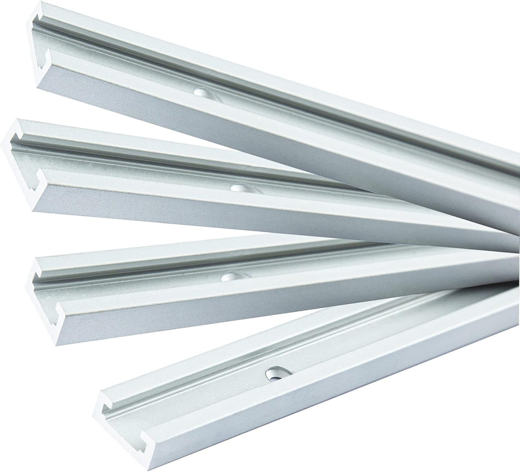 Silver 48'' Aluminum Alloy T-Track with Predrilled Mounting Holes, Pack of 2 T321